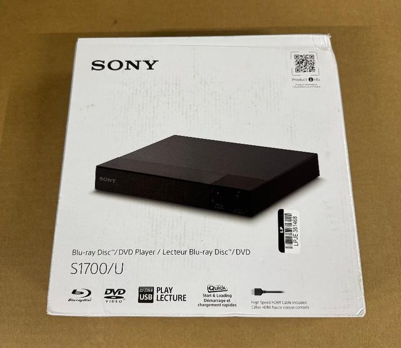 Sony BDP-S1700U Blu-ray Player with DVD Upconversion and HDMI cable