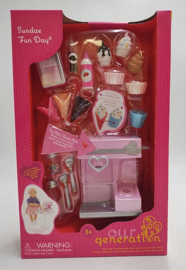 Our Generation Sundae Fun Day Ice Cream Machine Accessory Set for 18" Dolls