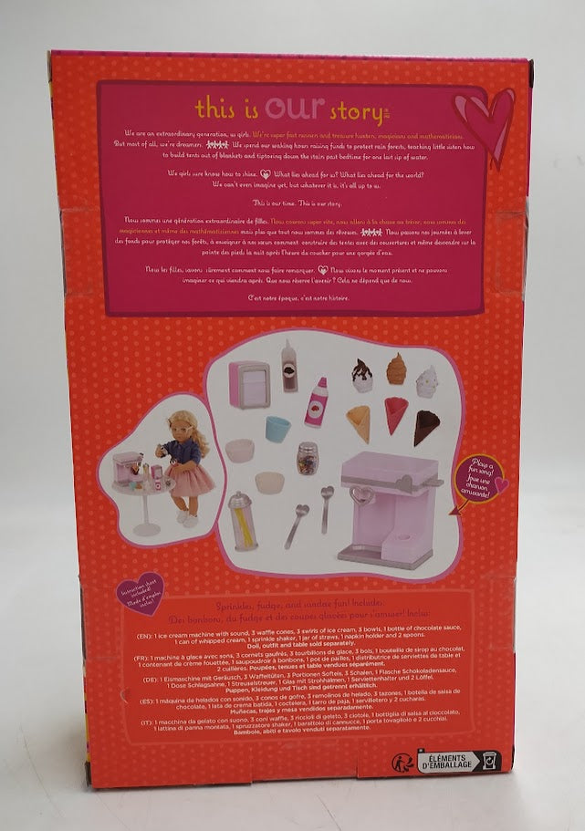 Our Generation Sundae Fun Day Ice Cream Machine Accessory Set for 18" Dolls