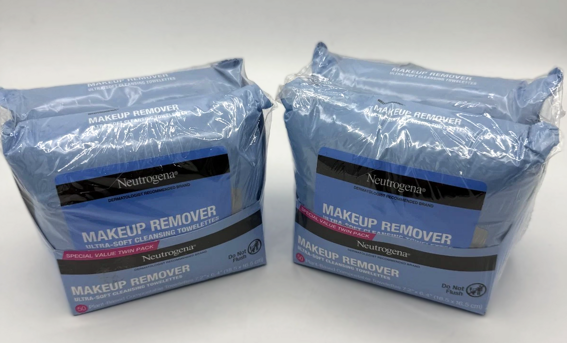 2 PACK!!! Neutrogena Facial Cleansing Makeup Remover - 50ct (100CT TOTAL)