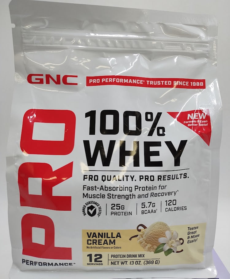 GNC 100% Whey Protein Vanilla Cream Fast Absorbing Protein 25g EXP:12/2026