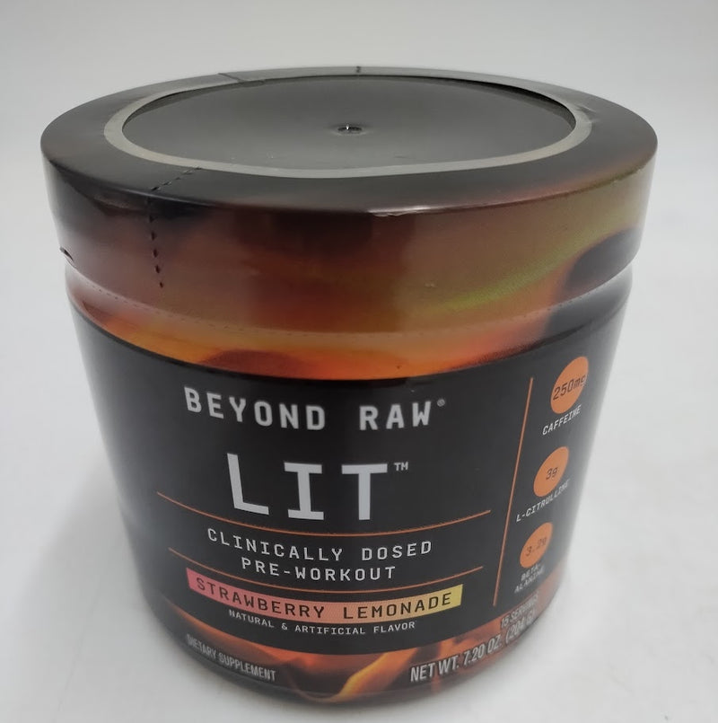 Beyond Raw Lit Pre-Workout Powder, Strawberry Lemonade EXP:07/2027 OR LATER
