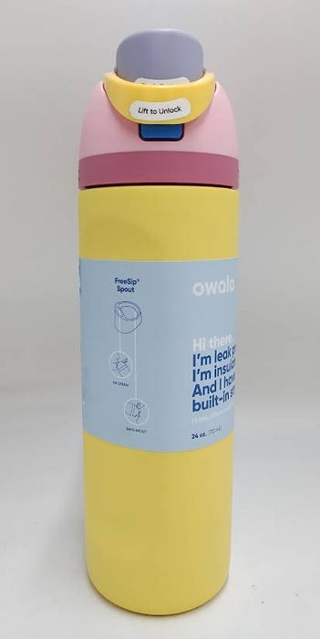 Owala 24oz FreeSip Stainless Steel Water Bottle - High Noon READ DESCRIPTION