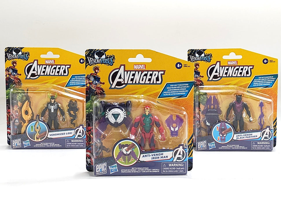 3 PACK!!!! Marvel Avengers Epic World of Action: Venom Verse