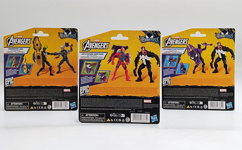 3 PACK!!!! Marvel Avengers Epic World of Action: Venom Verse