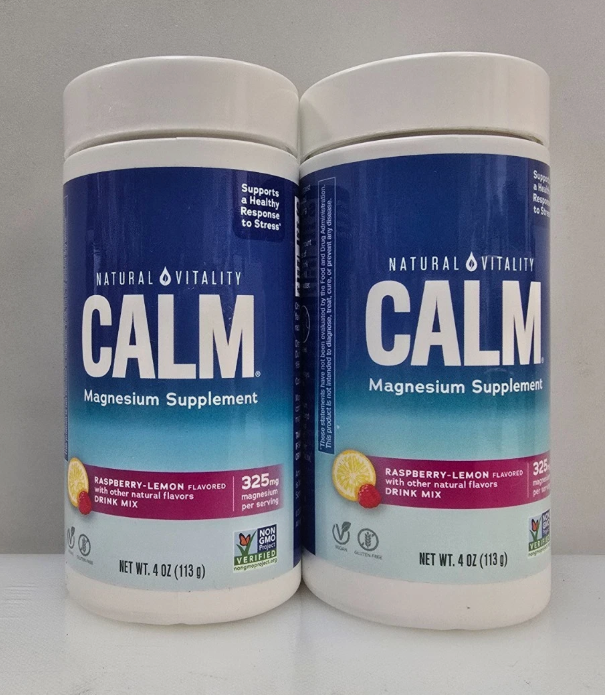 2 PACK!!! Natural Calm Mineral Supplement Powder-Raspberry Lemon - 4oz EXP:04/27