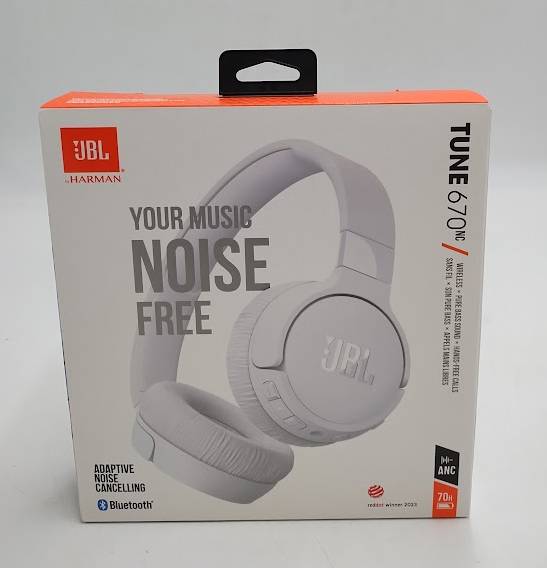 JBL Tune 670NC Bluetooth Wireless On-Ear Headphones - White: USB-C