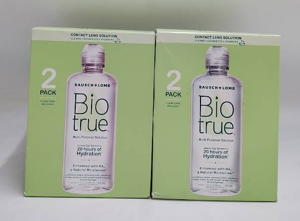 LOT OF 2 !! Biotrue Contact Lens Solution - 20 fl oz - EXP. 8/2026 OR AFTER