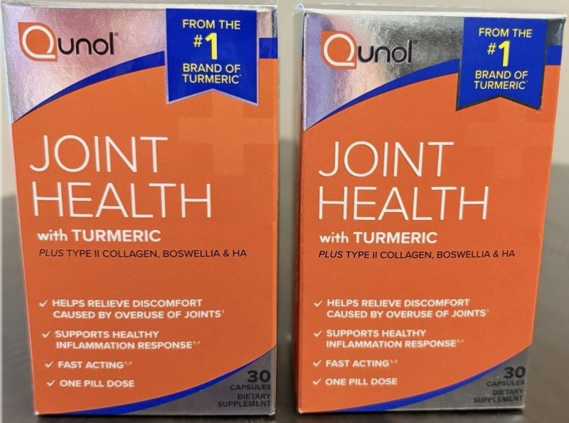 2 PACK!!!! Qunol Joint Comfort 410mg Turmeric 30 Ct EXP:05/26