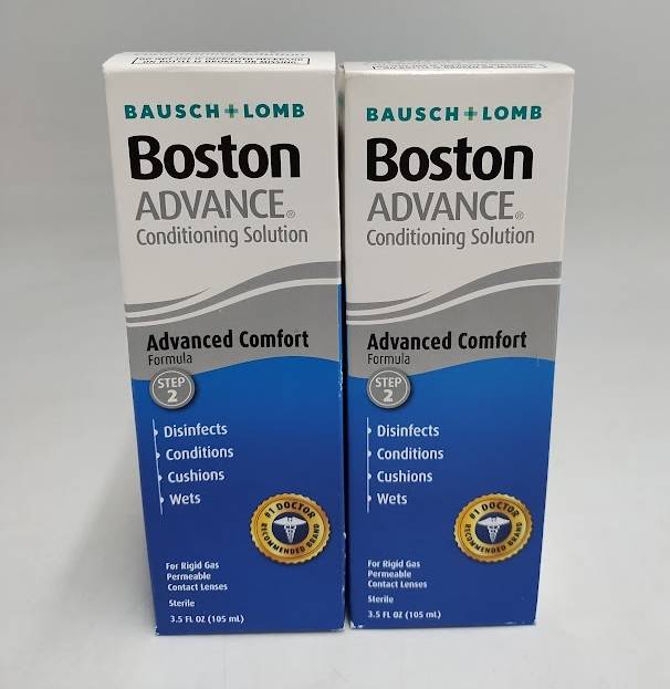 2 PACK! Bausch + Lomb Boston Advance Conditioning Contact Lens Solution EXP 0627