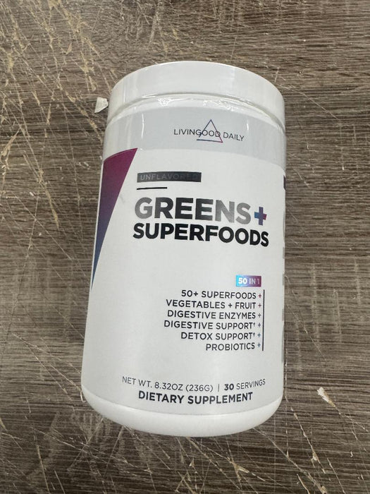 Livingood Daily Greens & Superfood Powder, Super Greens For Gut Health EXP 12/26