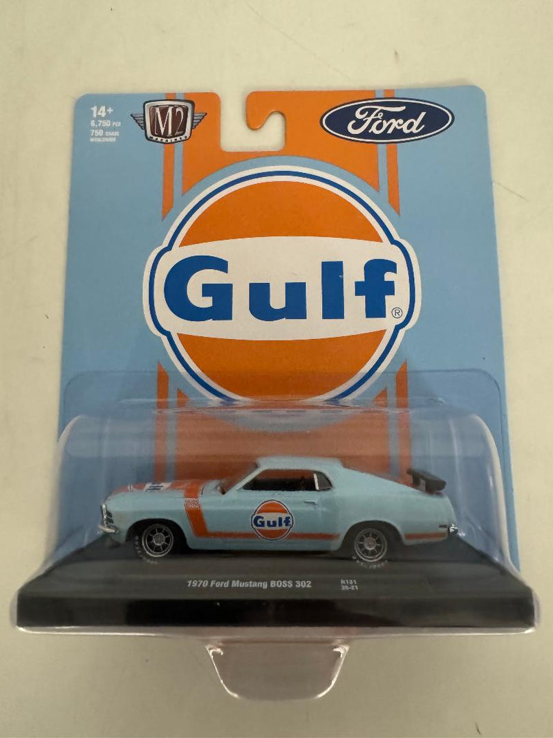 1/64th M2 Machines Auto Drivers R131 Gulf 1970 Ford Mustang BOSS 302