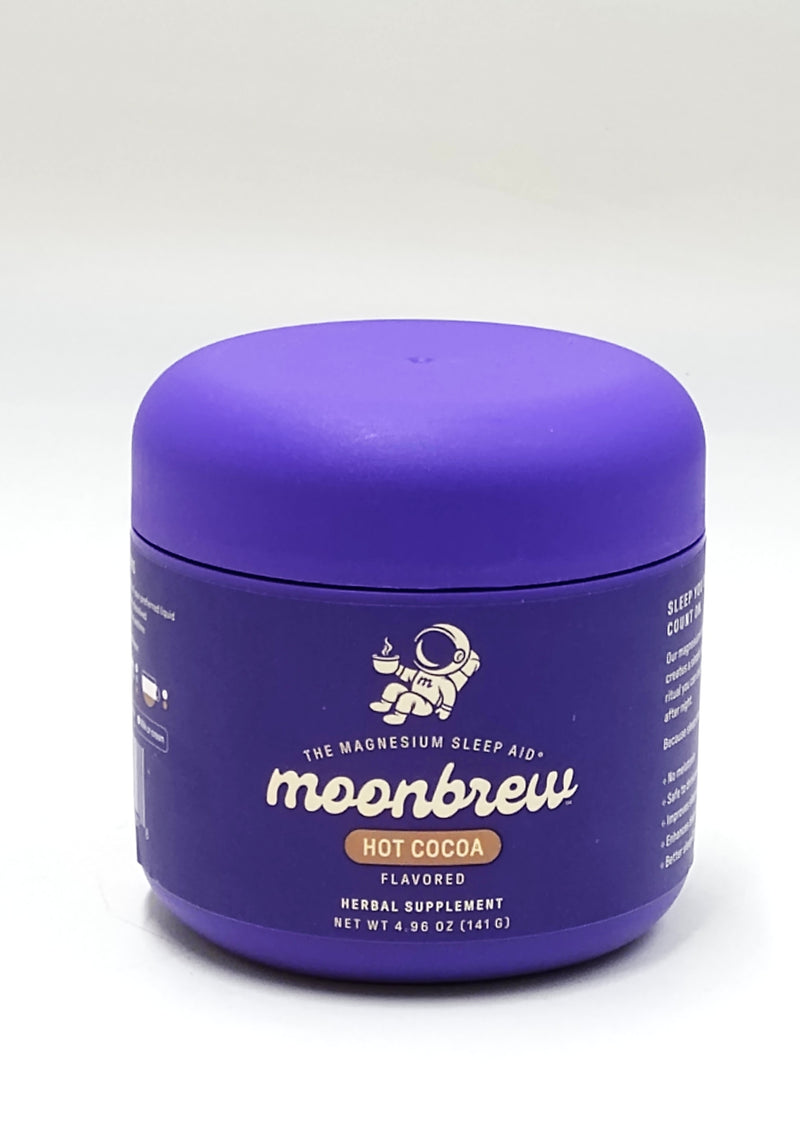 Moonbrew Nighttime Magnesium Hot Cocoa, Natural Sleep Aid Drink Mix EXP:05/2027