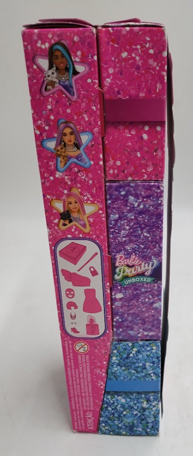 Barbie Party Unboxed Glam Party Series Red Sparkle Doll & Accessories with 10 Surprises