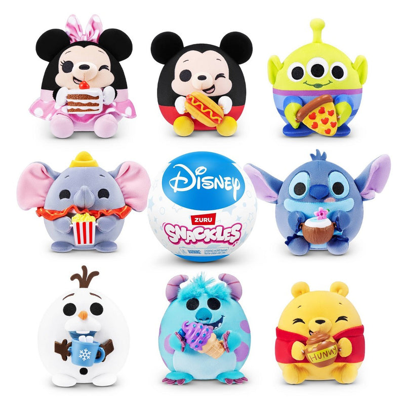 Snackles Disney 5" Capsule Stuffed Animal: Characters Include Bear, Elephant, Mouse, Monster, Alien