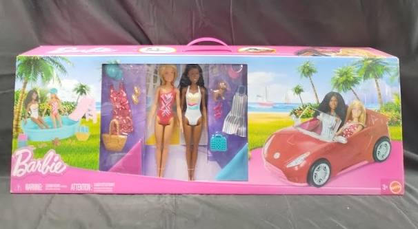 Barbie Playset with 2 Fashion Dolls, Convertible Toy Car & Pool (LOCAL PICKUP ONLY)