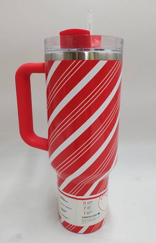 Stanley 40 oz Stainless Steel H2.0 FlowState Quencher Tumbler Candy Cane Twist
