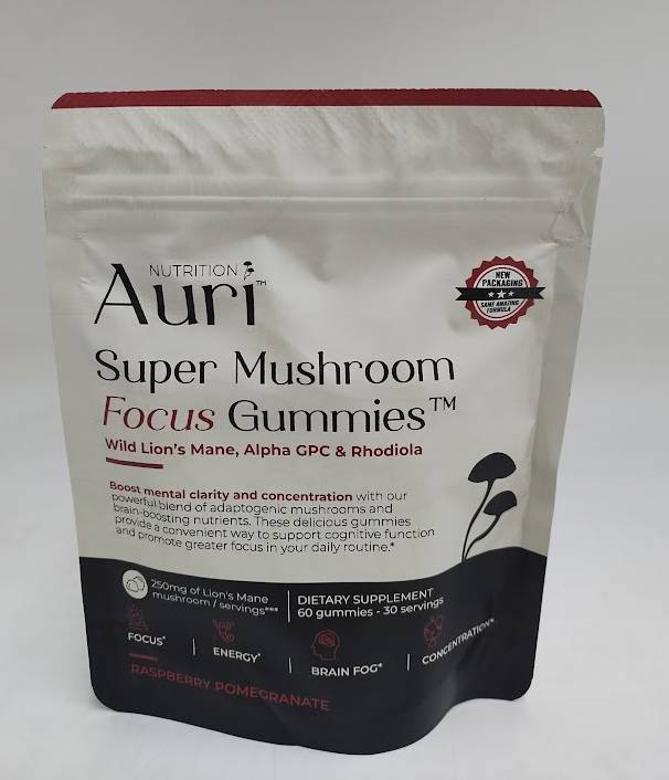 Auri Super Mushroom Focus Gummies EXP 03/2027