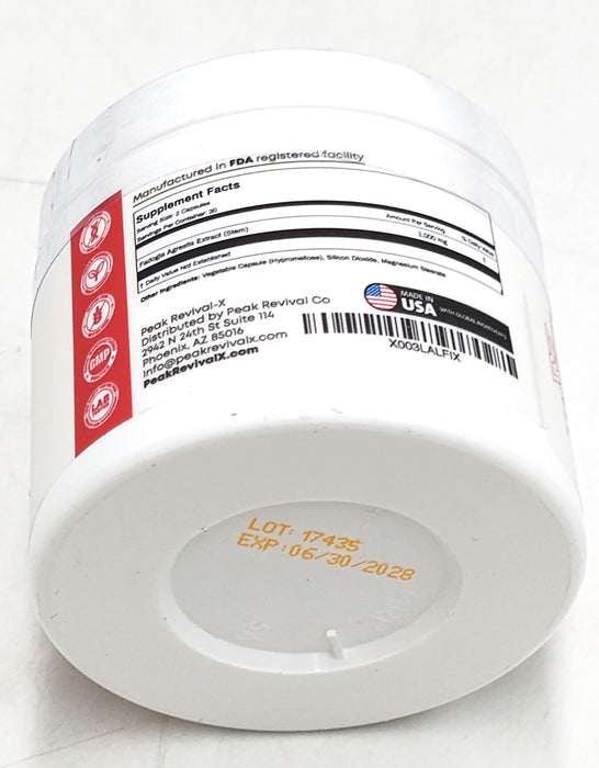 Peak Revival-X Fadogia Agrestis 1000Mg - 60 Count- Pack of 1 Exp: 06/2028