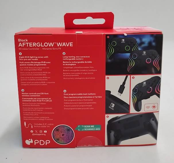 PDP Afterglow Wave Wireless Controller with Motion for Nintendo Switch - Black