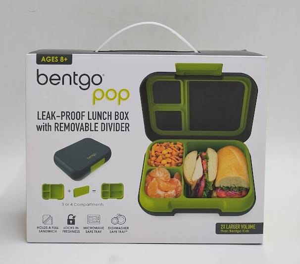 Bentgo Pop Leak Proof Bentgo - Style Lunch Box - Charcoal/Lime