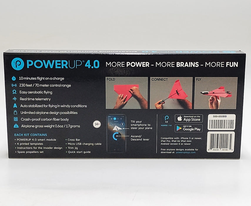 POWERUP 4.0 Smartphone Controlled Paper Airplane Kit, RC Controlled