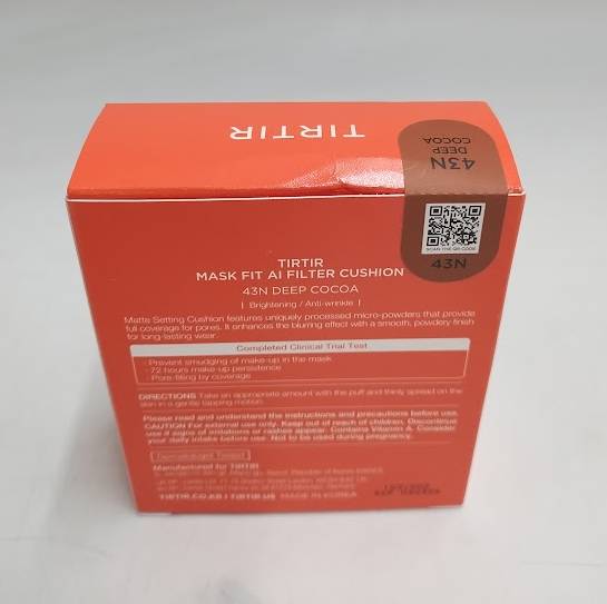 TIRTIR Mask Fit Ai Filter Cushion Foundation #43N Deep Cocoa, 0.63 Fl Oz