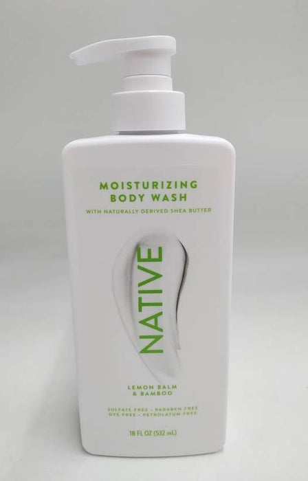 Native Moisturizing Shea Butter 24hr Hydration Body Wash - Lemon Balm & Bamboo