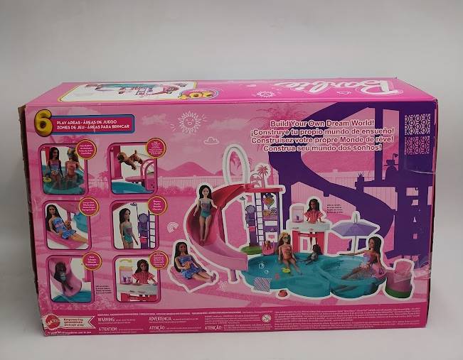 Barbie Dream Pool Playset with Slide & Bubbling Hot Tub SEE DETAILS
