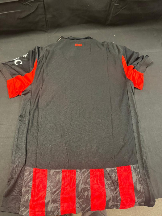 Mens AC Milan Soccer Jersey Emirates Fly Better Black Red Unbranded