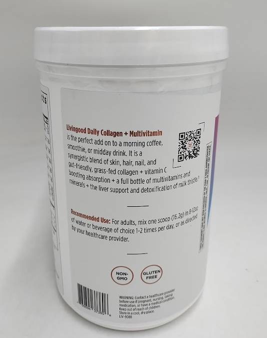 Livingood Daily Collagen Powder - Chocolate, 30 Servings EXP 02/2028