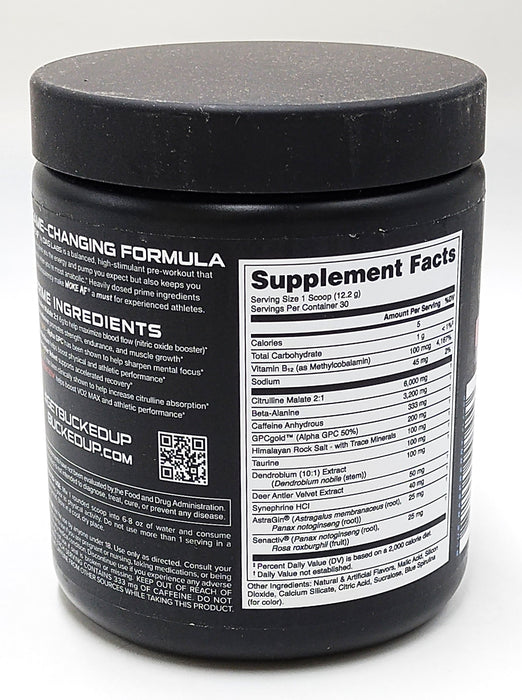 BUCKED UP WOKE AF PRE-WORKOUT Energy Pump Focus 30 Servings EXP: 05/2027