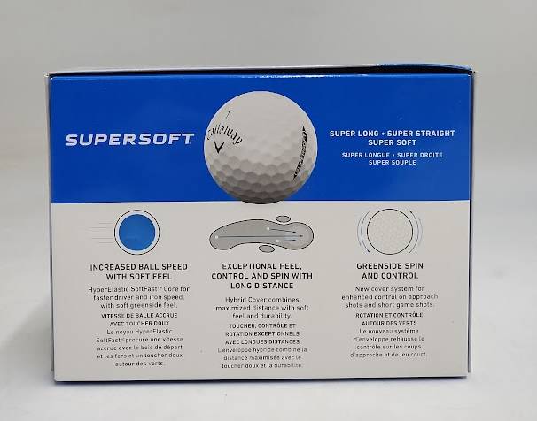 Callaway Supersoft Golf Balls 12pk - White: Rubber Core, Ionomer Shell, Age 13+