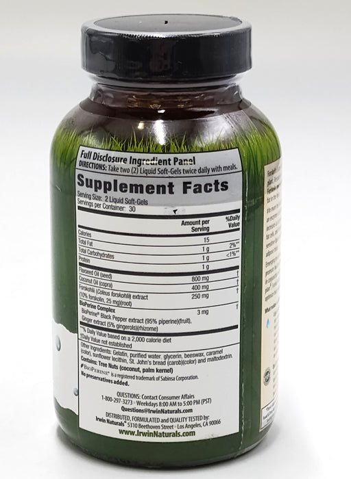 Irwin Naturals Forskolin Fat-Loss Diet®, 60 Liquid Soft-Gels EXP:02/27