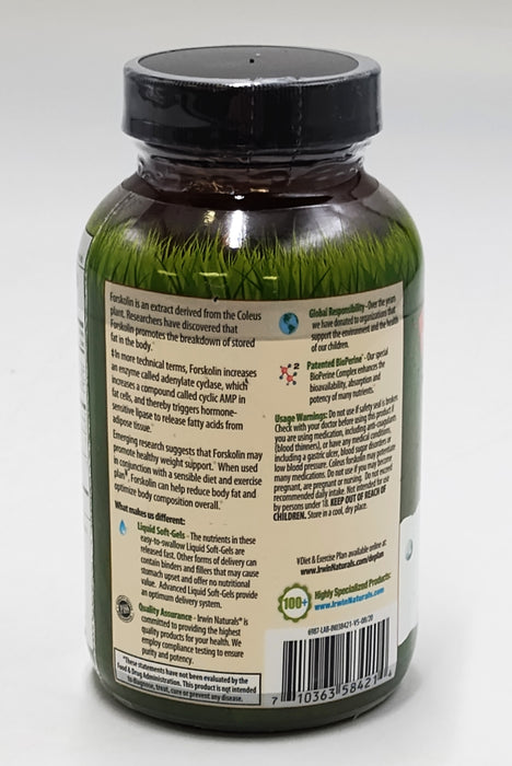 Irwin Naturals Forskolin Fat-Loss Diet®, 60 Liquid Soft-Gels EXP:02/27