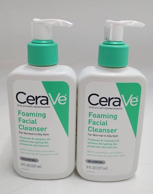 2 PACK!! CeraVe Foaming Facial Cleanser, Oil Control, 8 Fl Oz.