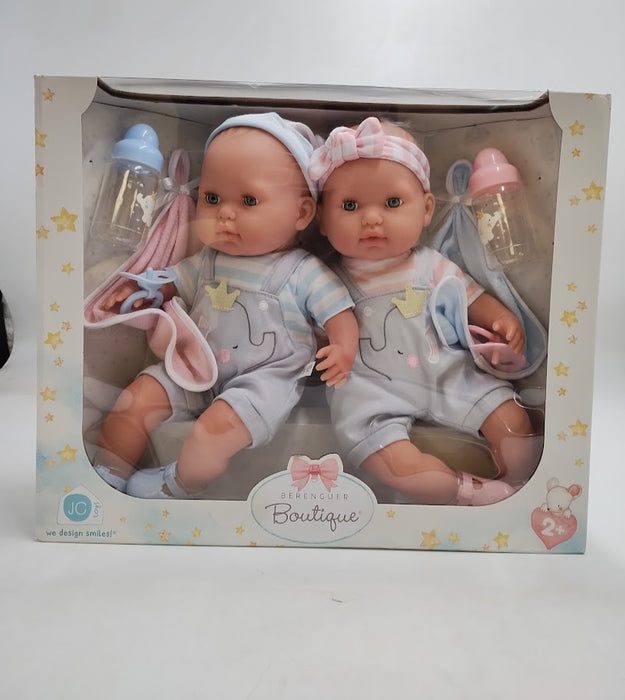 JC Toys Berenguer Boutique Twins 15" Soft Body Baby Dolls - SEE DETAILS