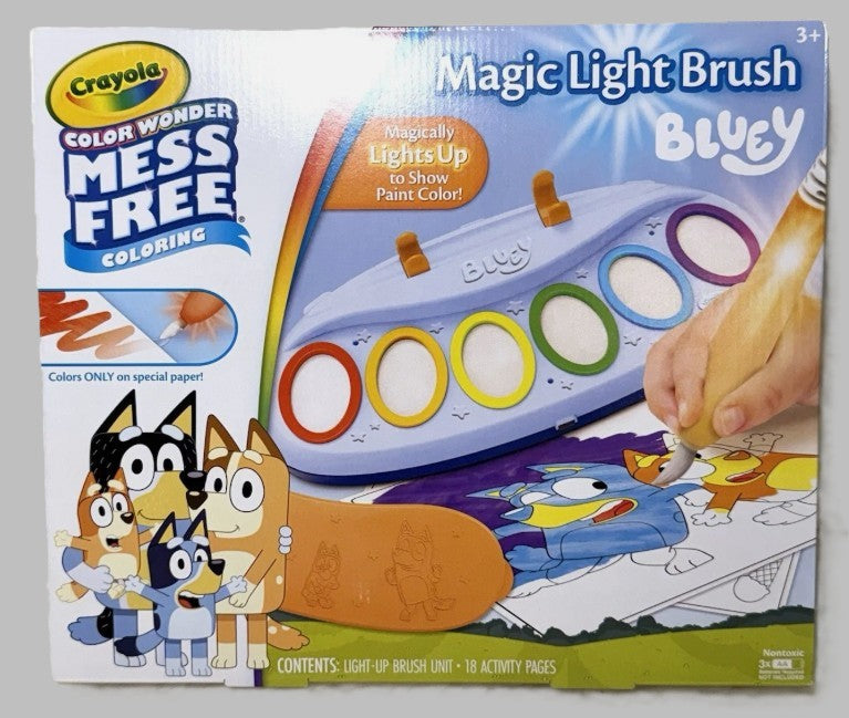 Crayola Bluey Color Wonder Magic Light Brush, Mess Free Paint Set, Holiday Gift for Kids, Toddler Bluey Toys and Activities, Ages 3+