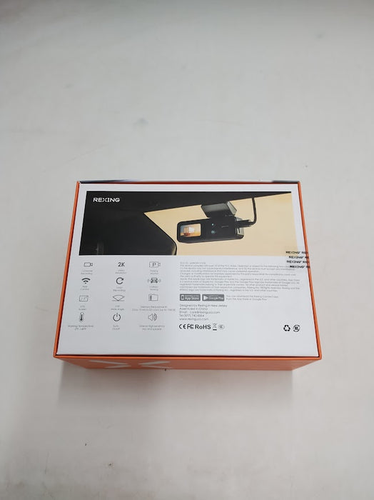 Rexing V1 Lite 2K Wi-Fi Dash Cam with USB-C Connection and 32GB microSD Card