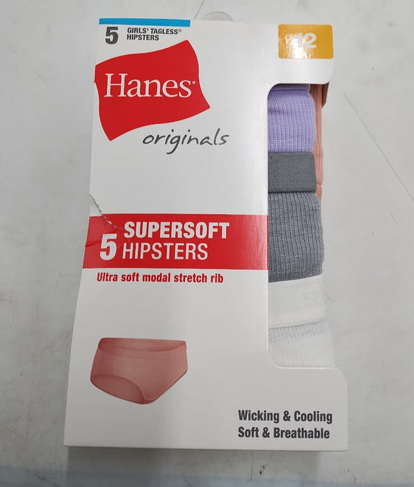 Hanes Women's 5pk Cotton Stretch Underwear - Black/Pink/Gray SIZE 12