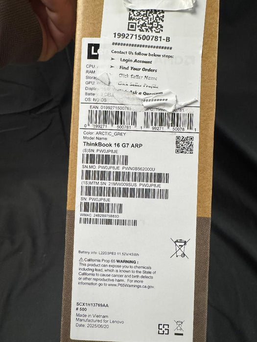 Lenovo ThinkBook 16 G7 ARP 21MW009SUS 16" Notebook - WUXGA -SEE DETAILS