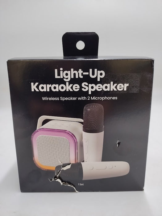 GEMS Portable Karaoke Speaker with Microphones - White SEE DETAILS