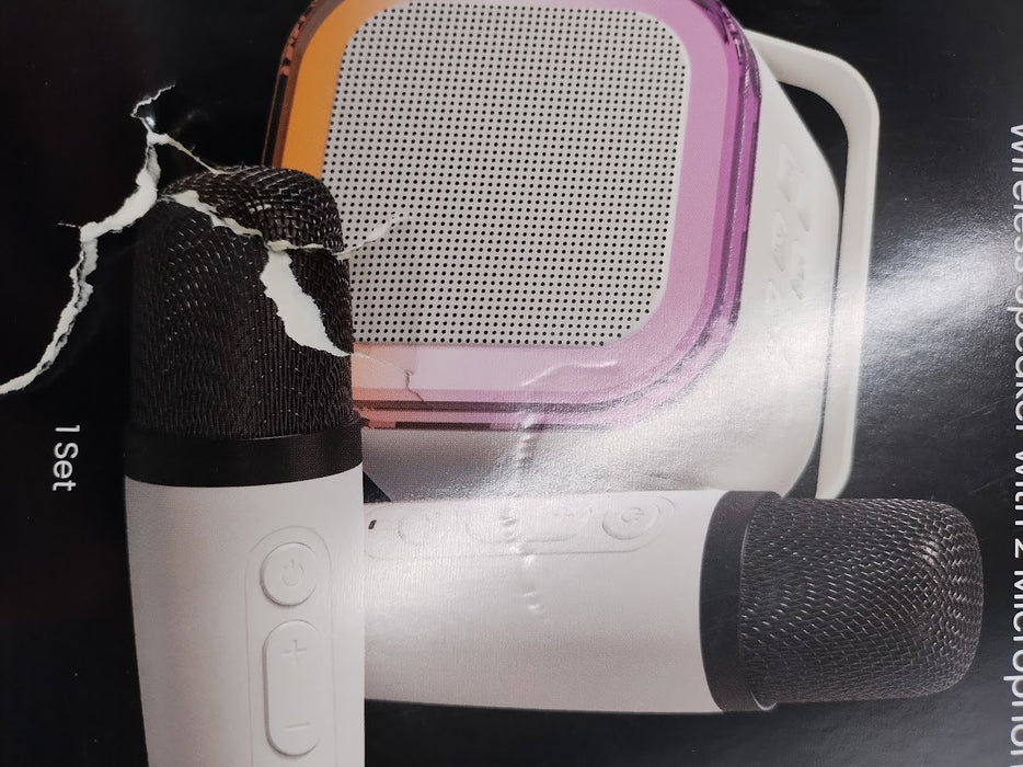 GEMS Portable Karaoke Speaker with Microphones - White SEE DETAILS