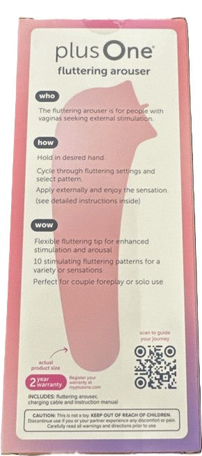 plusOne Fluttering Arouser Waterproof Clitoral Stimulator 843445029553