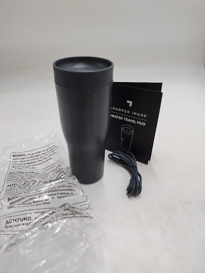 Sharper Image Heated Travel Mug Black 10oz SEE DETAILS