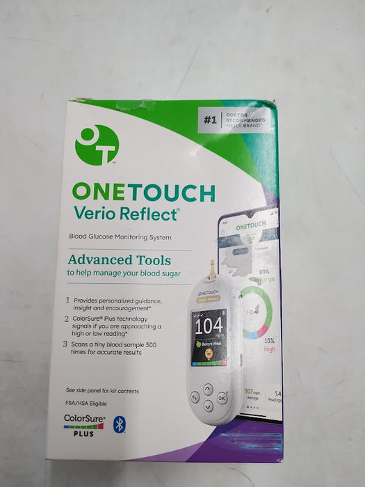 Onetouch Verio Reflect Blood Glucose Meter | Blood Glucose Monitoring System Includes Blood Sugar Meter, Lancing Device And 10 Sterile Lancets