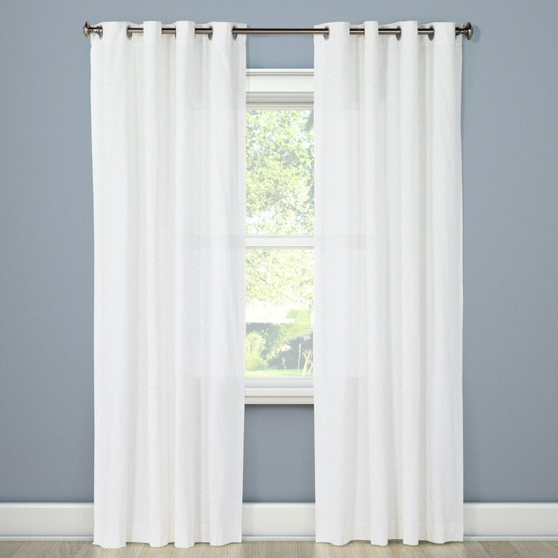 54"x84" Natural Light Filtration Sheer Curtain Panel White - Threshold&