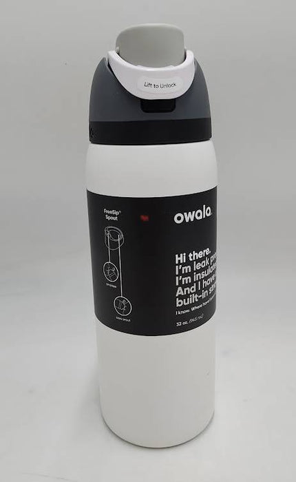 Owala Free Sip 32oz Stainless Steel Water Bottle - Sleek READ DESCRIPTION