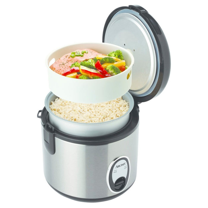 Aroma 8 Cup Rice Cooker - Stainless Steel ARC-904SB