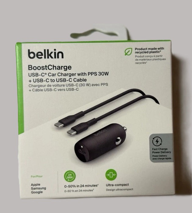 Belkin Boost Charge 30W USB-C Compact Fast Car Charger
